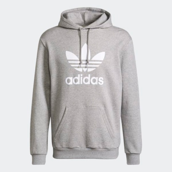 Adidas Gray Hoodie with White Logo - Picture 1 of 4